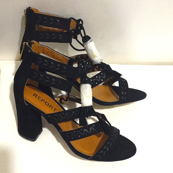 Report Myra Suede Lace-Up Heels Black | 9 US - Picture 6 of 12